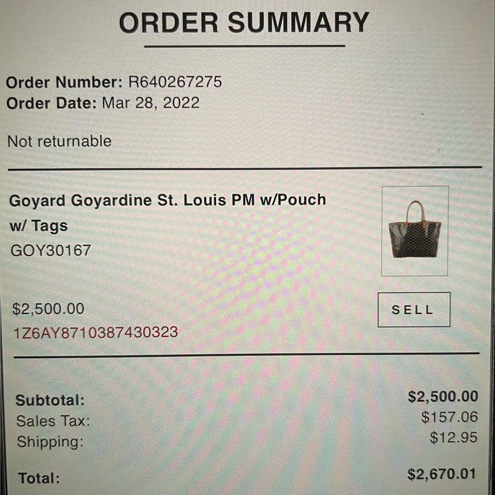 Goyard Brown Chevron Tote with Tan Trim - Picture 11 of 12